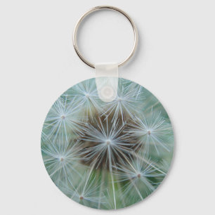 White dandelion pattern key ring