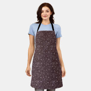 White dandelions pattern chocolate background apron