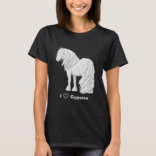 White Dapple Grey Gypsy Vanner Draught Horse T-Shirt (Front)