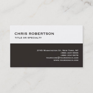 White Dark Beige Modern Simple Plain Business Card