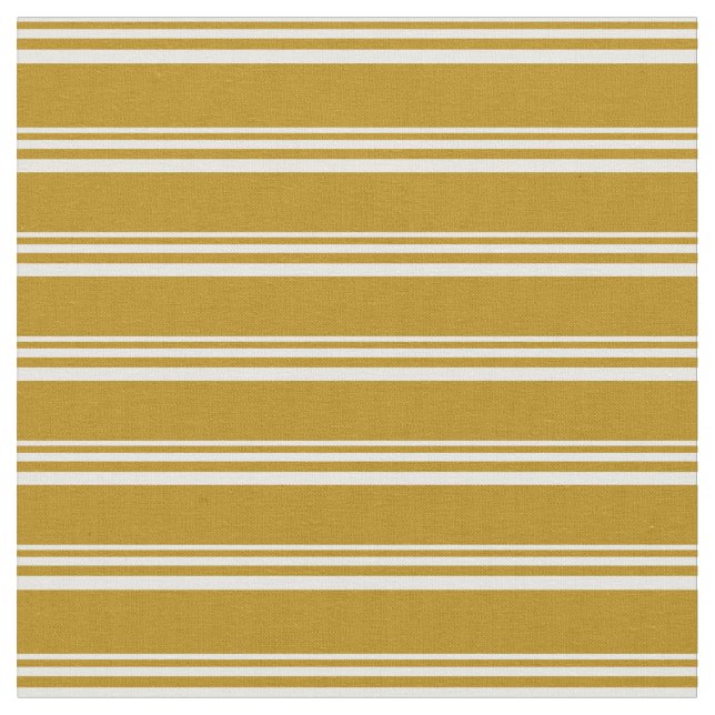 White & Dark Goldenrod Pattern Fabric (Close Up)