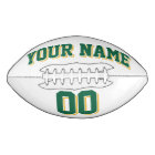 WHITE DARK GREEN AND GOLD Custom Football