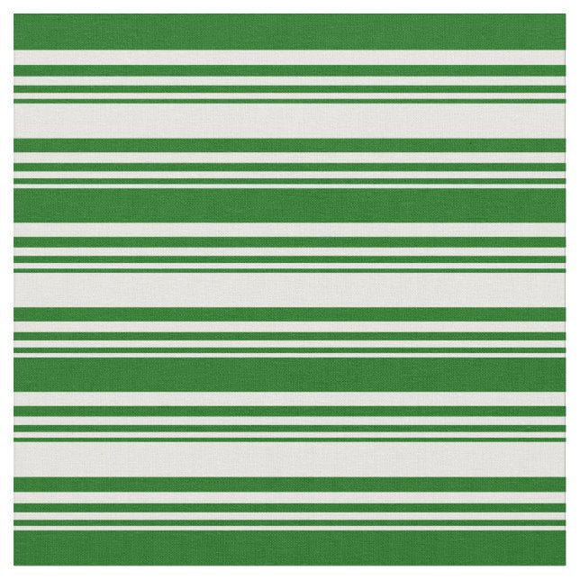 White & Dark Green Coloured Pattern Fabric (Close Up)