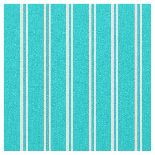 White & Dark Turquoise Pattern Fabric (Close Up)