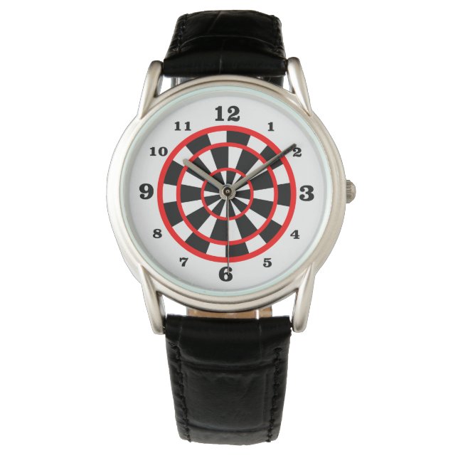 White Dartboard Style Numbered Watch (Front)