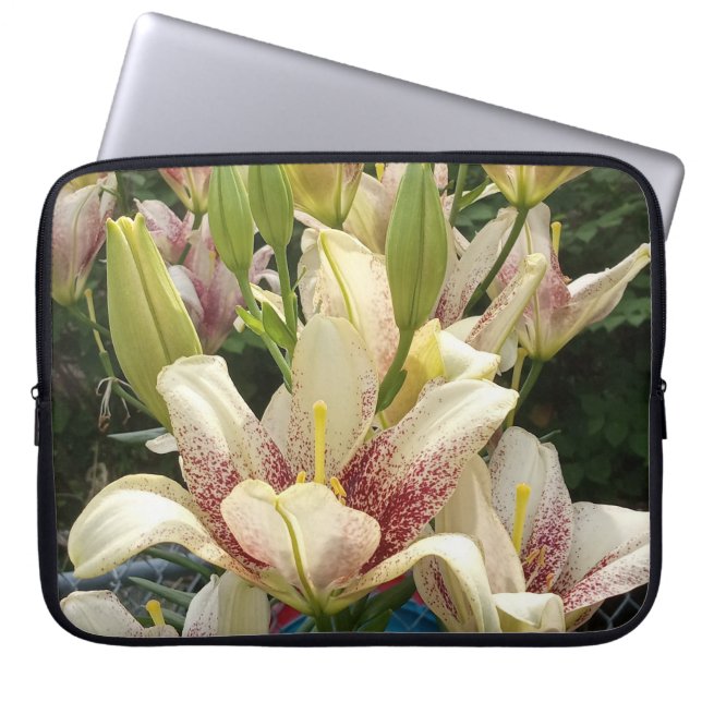 White Daylilies  Laptop Sleeve (Front)