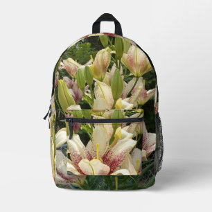 White Daylilies Printed Backpack