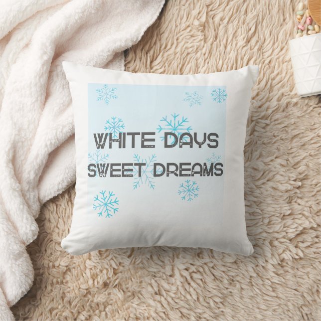 White Days Sweet Dreams Cozy Winter Blanket | Snow Cushion (Blanket)