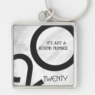 White Decade 20th Birthday Key Ring