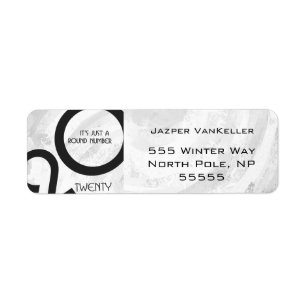 White Decade Birthdday Return Address Label