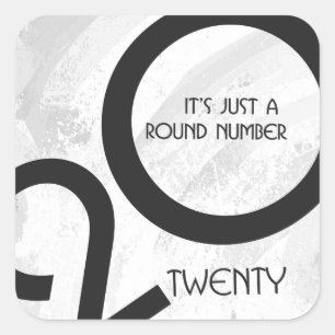 White Decade Birthdday Square Sticker