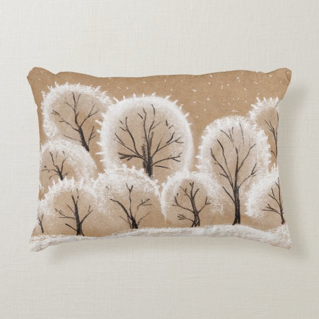 White decorative trees, winter branches. cushion (Front)