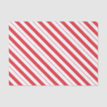 White & Deep Red Candy Cane Diagonal Stripes Tissue Paper<br><div class="desc">Here we have a lovely tissue paper that features a candy cane diagonal striped with white and Christmas red. This paper is available in multiple sizes and is a match to other wrapping papers, tissue papers, gift bags and a greeting card. This is sure to make a perfect addition to...</div>