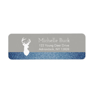 White Deer Buck Customised Address Labels