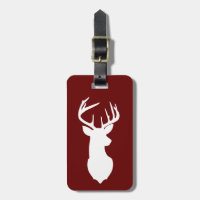 White Deer Buck Hunter Maroon Burgundy Customised