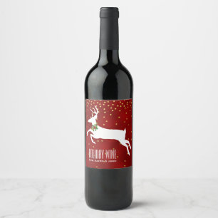 White Deer Christmas Wine Label