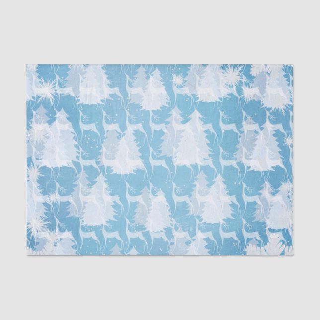White Deer in Winter Forest Tissue Paper (Front)