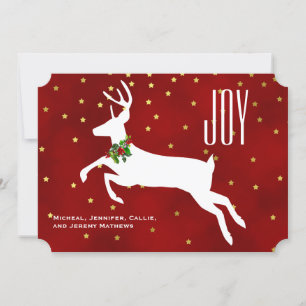 White Deer Joy Christmas Card