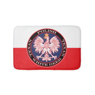 White Deer Round Polish Texan Bath Mat