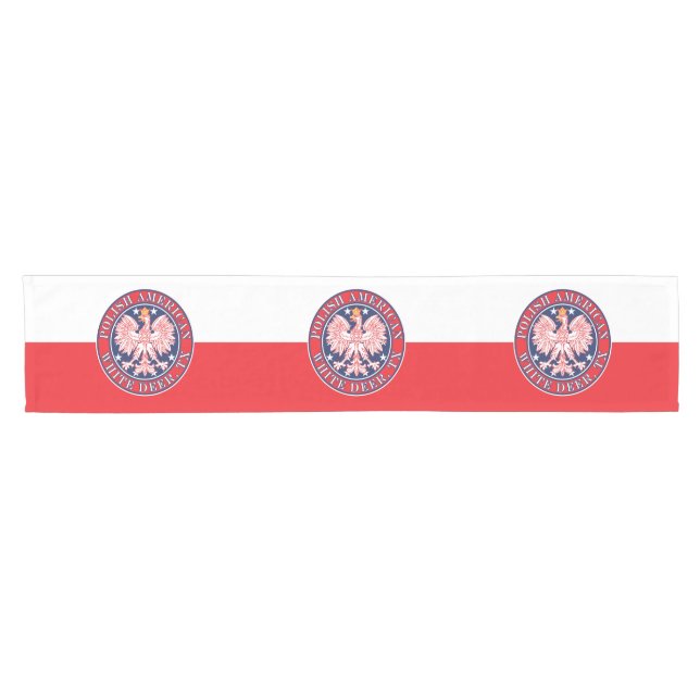 White Deer Texas Polish American Eagle Short Table Runner (Horizontal)