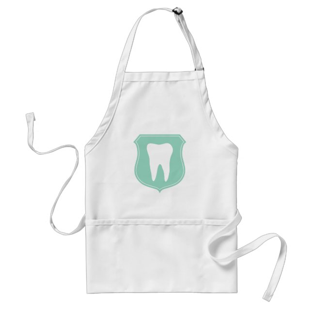 White dentist or hygienist apron for dental office (Front)
