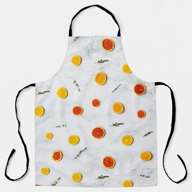 White design print apron (Front)