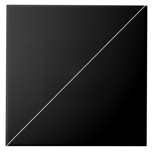 White Diagonal Line On Black Ceramic Tile (Front)