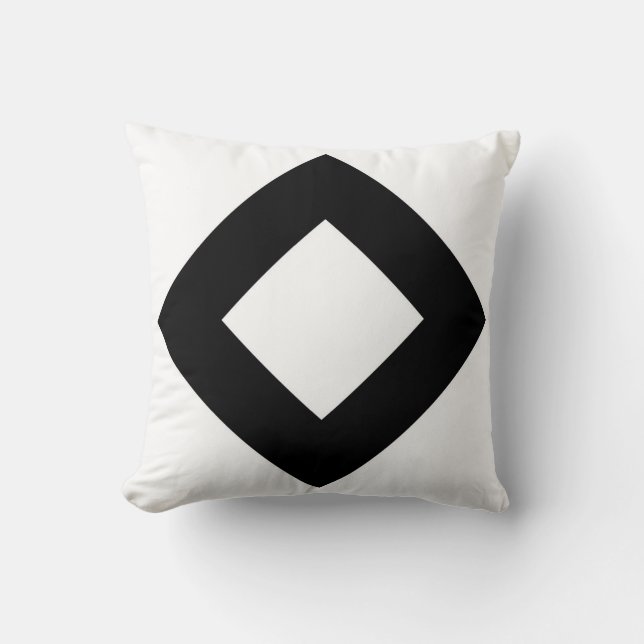 White Diamond, Bold Black Border Cushion (Front)