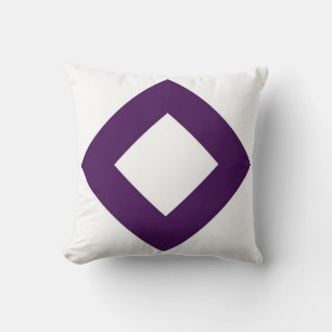 White Diamond, Bold Purple Border Cushion