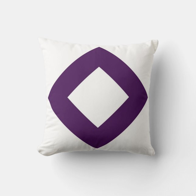White Diamond, Bold Purple Border Cushion (Front)