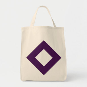 White Diamond, Bold Purple Border Tote Bag