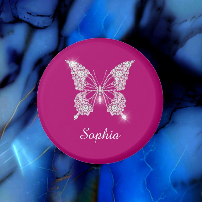 White Diamond Butterfly, Script Name, Deep Fuchsia Magnet (Creator Uploaded)