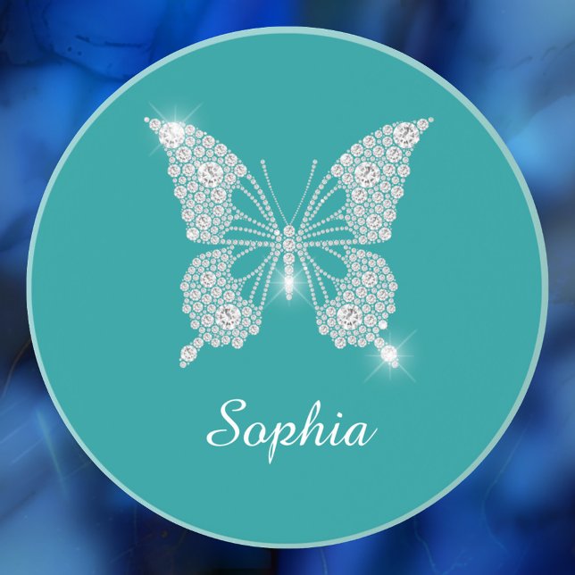 White Diamond Butterfly, Script Name, Deep Teal Coaster (Creator Uploaded)