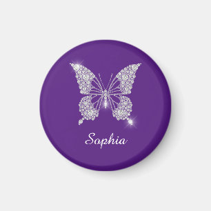 White Diamond Butterfly, Script Name, Royal Purple Magnet
