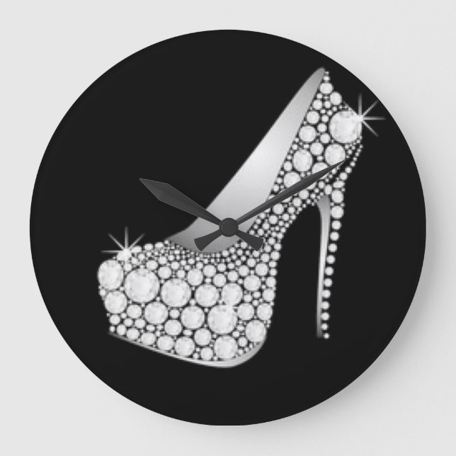 White Diamond High Heel Large Clock (Front)