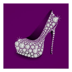 White Diamond High Heel Poster