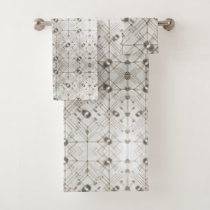 White Diamond Mid Century Modern Towel Set
