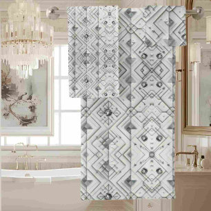 White Diamond Mid Century Modern Towel Set