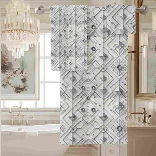 White Diamond Mid Century Modern Towel Set