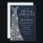 White Diamond Sparkle Dress 50th Birthday Party Invitation<br><div class="desc">White Diamond Sparkle Dress 50th Birthday Party Invitation

Variations to the invitation and matching items in our store</div>