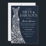 White Diamond Sparkle Dress 50th Birthday Party Invitation<br><div class="desc">White Diamond Sparkle Dress 50th Birthday Party Invitation

Variations to the invitation and matching items in our store</div>