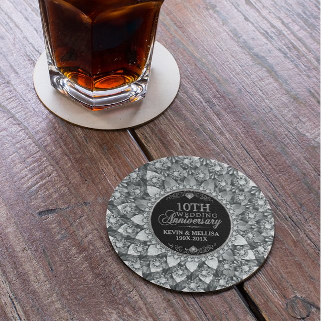 White Diamonds 10th Wedding Anniversary Coaster (Creator Uploaded)