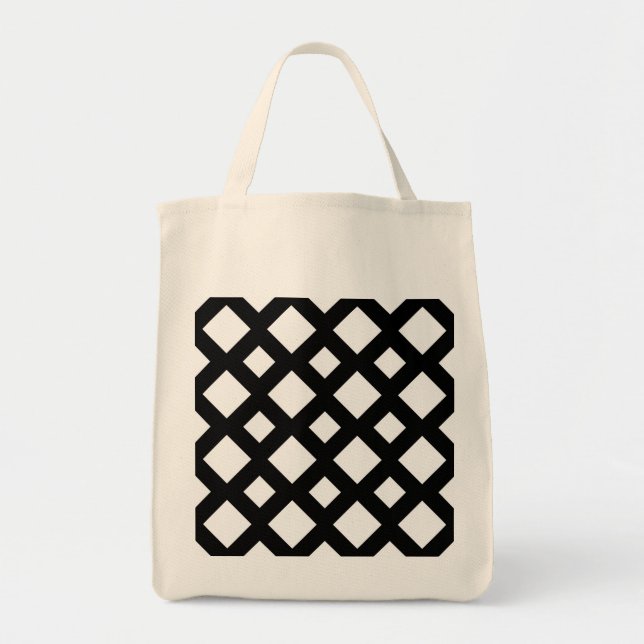 White Diamonds on Black Tote Bag (Front)