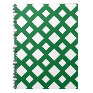 White Diamonds on Green Notebook