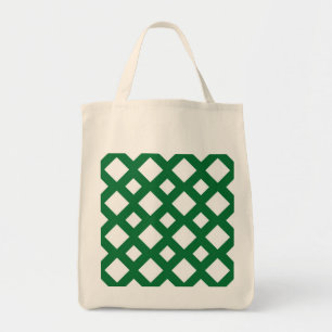 White Diamonds on Green Tote Bag