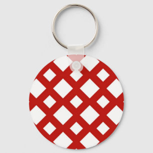 White Diamonds on Red Key Ring