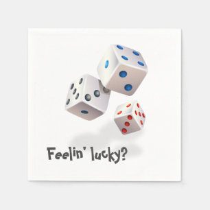 White Dice With Colourful Dots Napkin