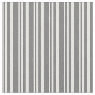 White & Dim Grey Coloured Striped Pattern Fabric