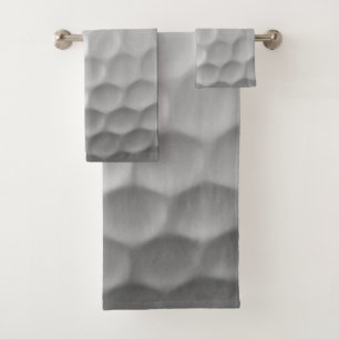 White Dimpled Golf Ball Texture Bath Towel Set