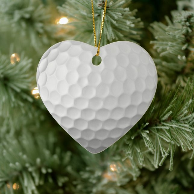 White Dimpled Golf Ball Texture Ceramic Ornament (Tree)